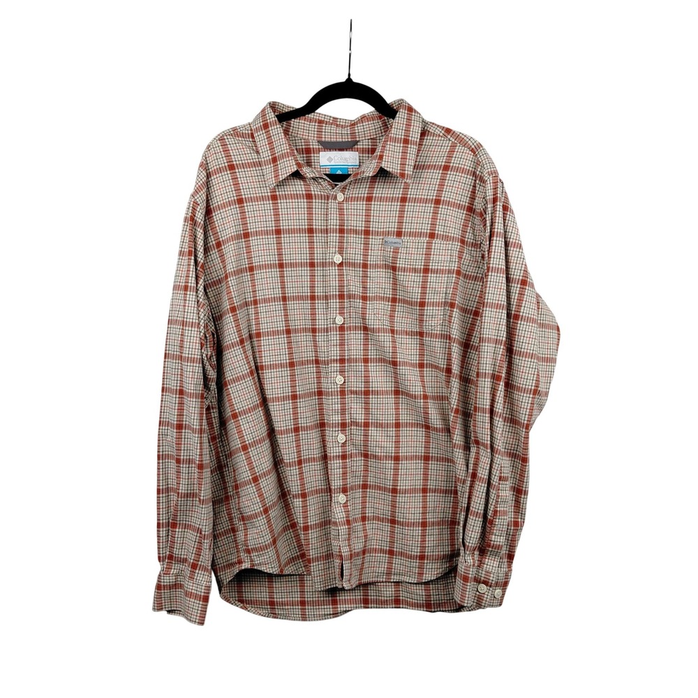 Columbia Sportswear Company Plaid Long Sleeve Button‎ Down Shirt Men's XL
